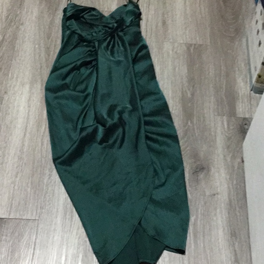 Emerald Green Ruched Mermaid Slip Dress